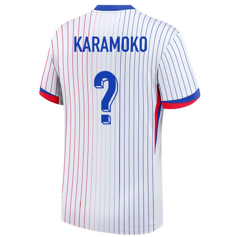 Danxen Hombre Camiseta Francia Noah Karamoko #0 Blanco 2ª Equipación 24-26 La Camisa