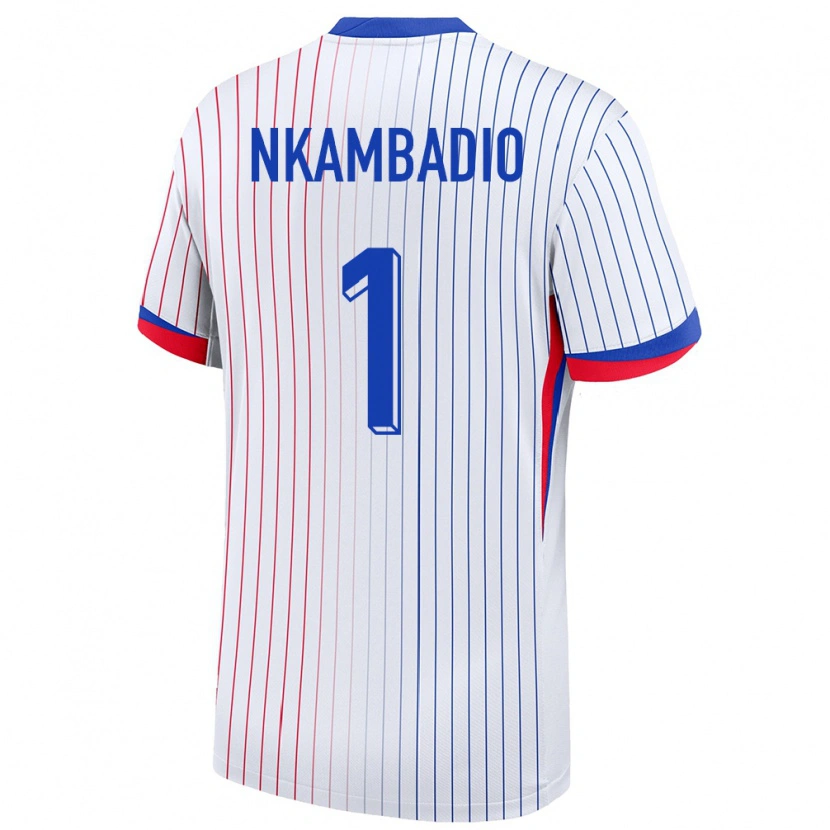 Danxen Hombre Camiseta Francia Obed Nkambadio #1 Blanco 2ª Equipación 24-26 La Camisa