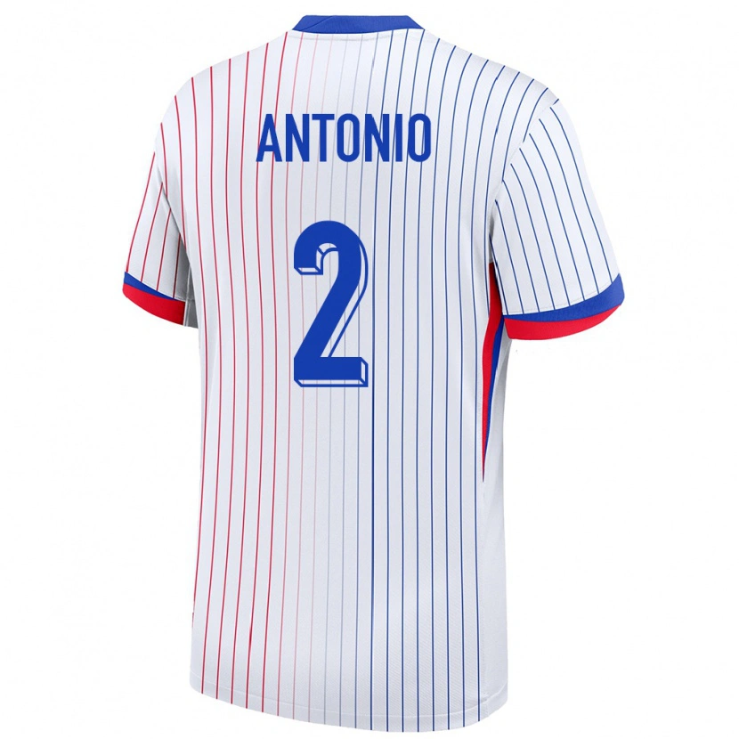 Danxen Hombre Camiseta Francia Kyllian Antonio #2 Blanco 2ª Equipación 24-26 La Camisa