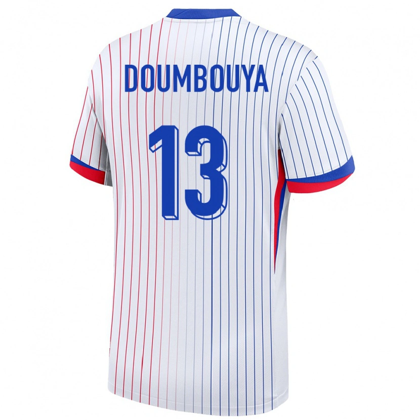 Danxen Hombre Camiseta Francia Amidou Doumbouya #13 Blanco 2ª Equipación 24-26 La Camisa