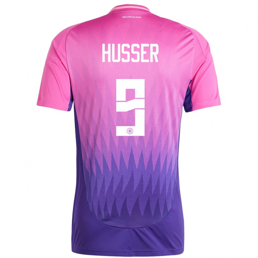 Danxen Hombre Camiseta Alemania Denis Husser #9 Rosado Morado 2ª Equipación 24-26 La Camisa