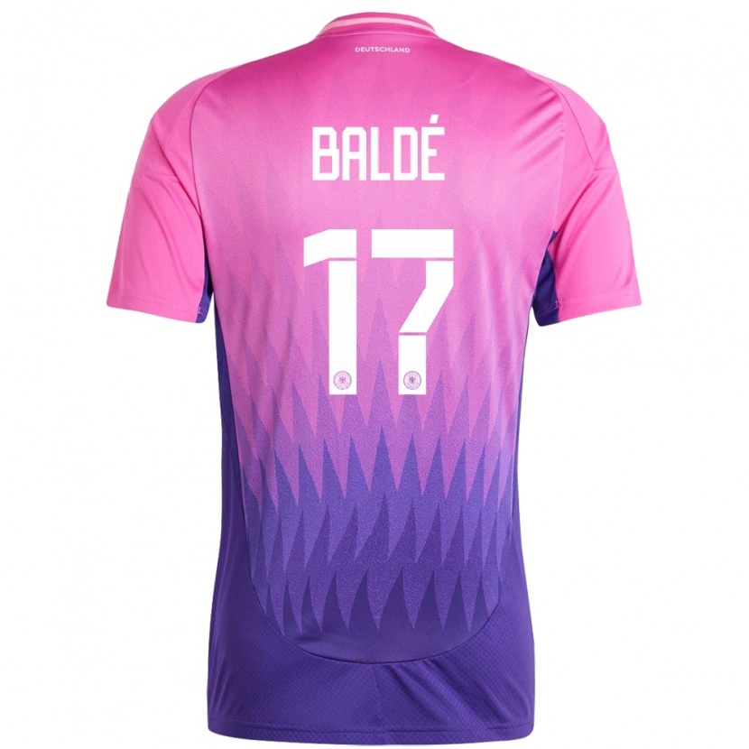 Danxen Hombre Camiseta Alemania Fabio Baldé #17 Rosado Morado 2ª Equipación 24-26 La Camisa