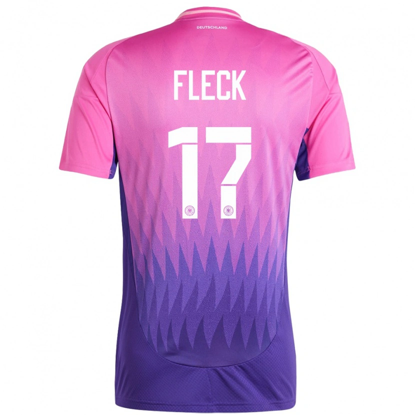 Danxen Hombre Camiseta Alemania Fritz Fleck #17 Rosado Morado 2ª Equipación 24-26 La Camisa