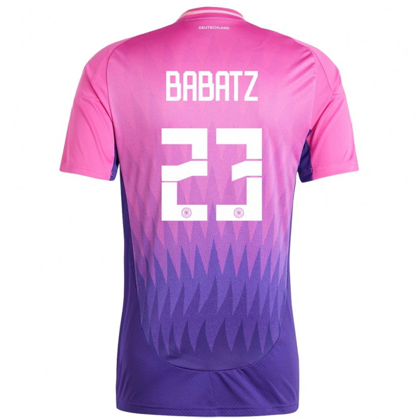Danxen Hombre Camiseta Alemania Louis Babatz #23 Rosado Morado 2ª Equipación 24-26 La Camisa