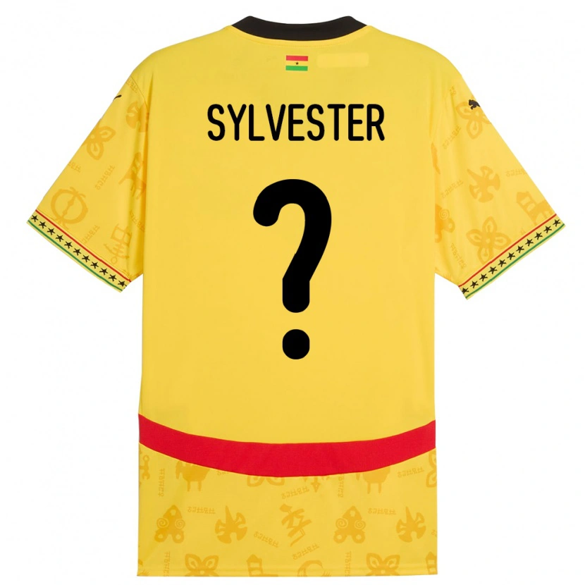 Danxen Hombre Camiseta Ghana Simba Sylvester #0 Amarillo 2ª Equipación 24-26 La Camisa