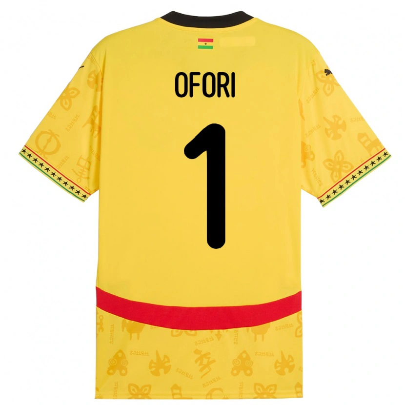 Danxen Hombre Camiseta Ghana Richard Ofori #1 Amarillo 2ª Equipación 24-26 La Camisa