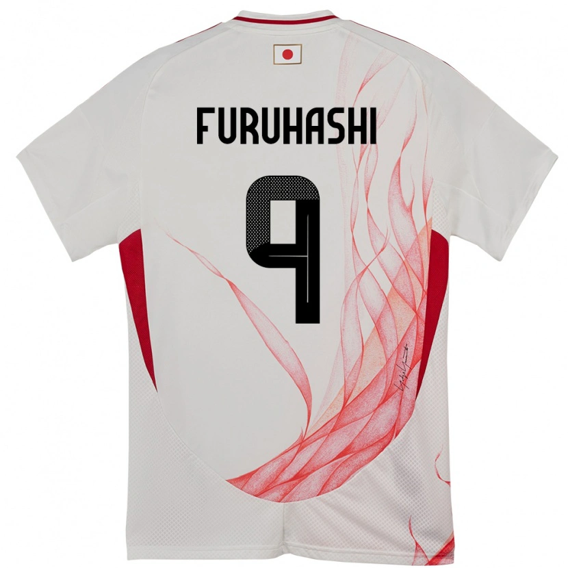 Danxen Hombre Camiseta Japón Kyogo Furuhashi #9 Blanco 2ª Equipación 24-26 La Camisa