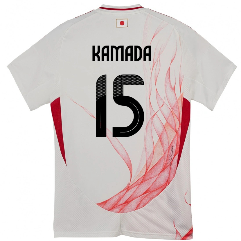 Danxen Hombre Camiseta Japón Daichi Kamada #15 Blanco 2ª Equipación 24-26 La Camisa