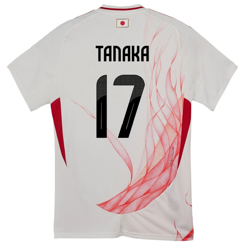 Danxen Hombre Camiseta Japón Ao Tanaka #17 Blanco 2ª Equipación 24-26 La Camisa
