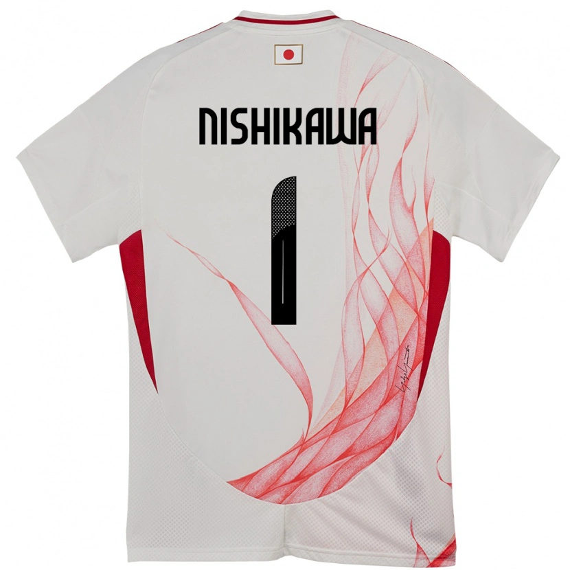 Danxen Hombre Camiseta Japón Genki Nishikawa #1 Blanco 2ª Equipación 24-26 La Camisa