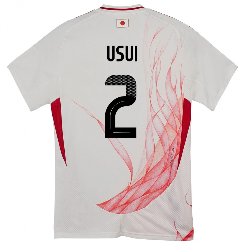 Danxen Hombre Camiseta Japón Tsubasa Usui #2 Blanco 2ª Equipación 24-26 La Camisa