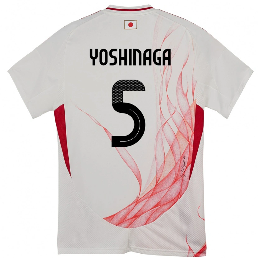 Danxen Hombre Camiseta Japón Yumeki Yoshinaga #5 Blanco 2ª Equipación 24-26 La Camisa