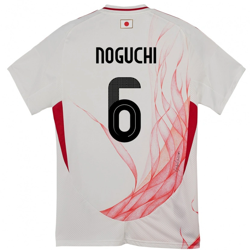 Danxen Hombre Camiseta Japón Rento Noguchi #6 Blanco 2ª Equipación 24-26 La Camisa