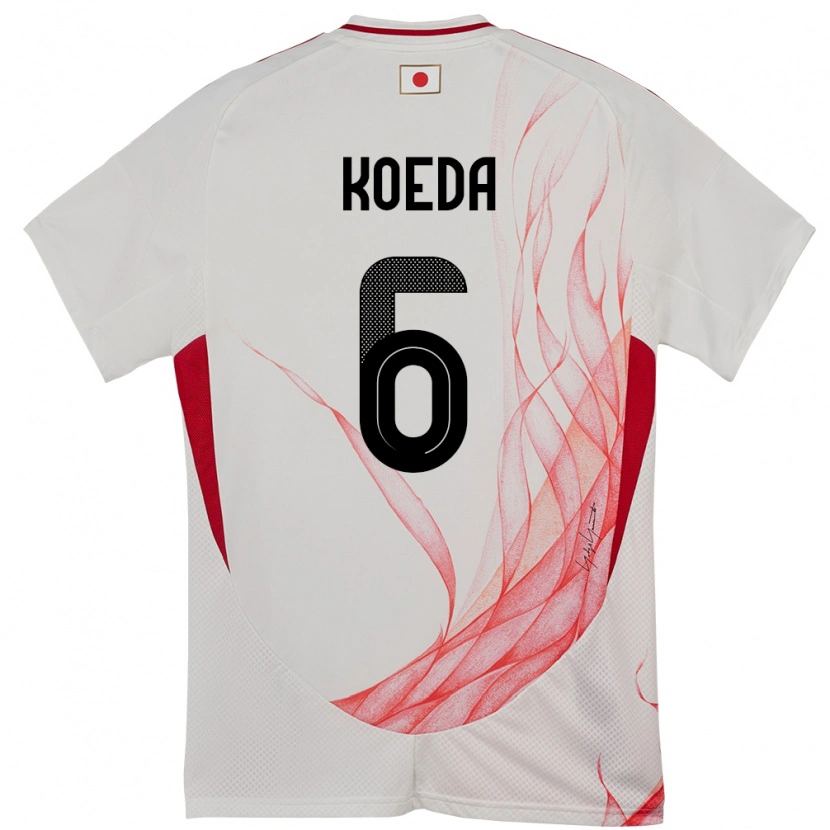 Danxen Hombre Camiseta Japón Sakutaro Koeda #6 Blanco 2ª Equipación 24-26 La Camisa