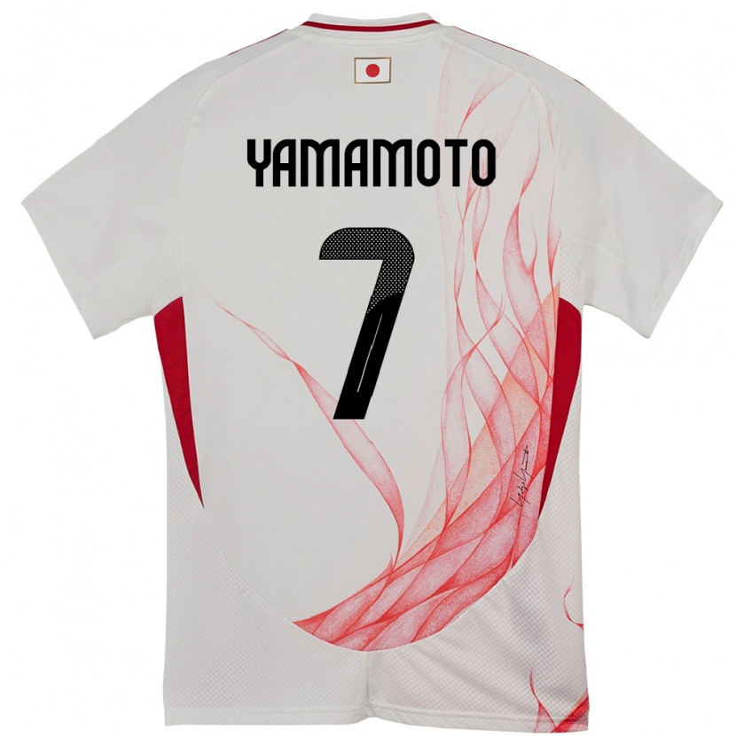Danxen Hombre Camiseta Japón Rihito Yamamoto #7 Blanco 2ª Equipación 24-26 La Camisa