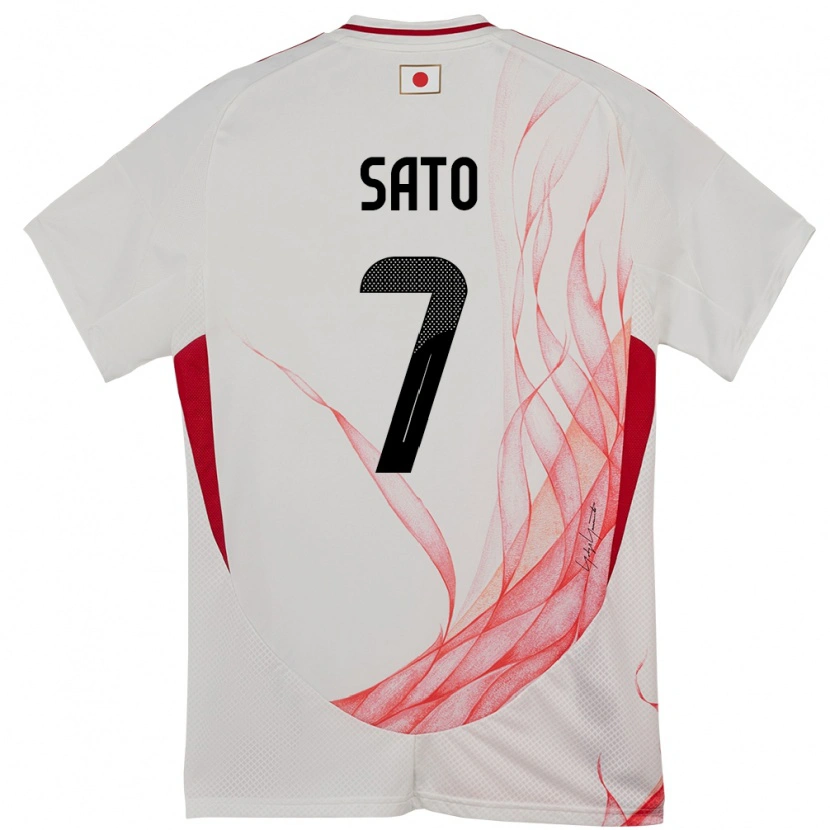 Danxen Hombre Camiseta Japón Ryunosuke Sato #7 Blanco 2ª Equipación 24-26 La Camisa