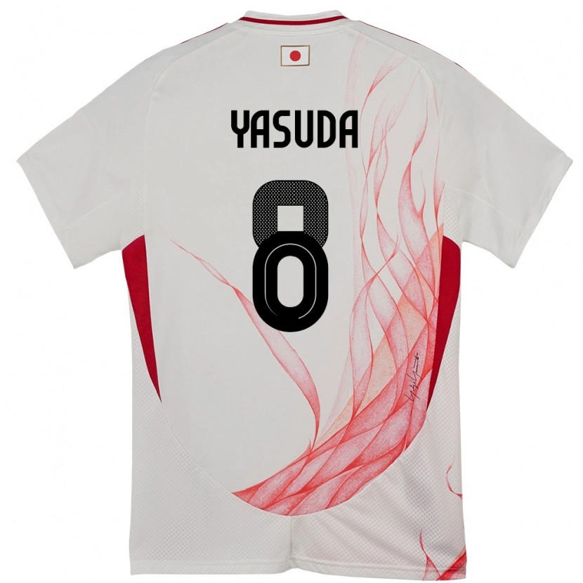 Danxen Hombre Camiseta Japón Kenshin Yasuda #8 Blanco 2ª Equipación 24-26 La Camisa