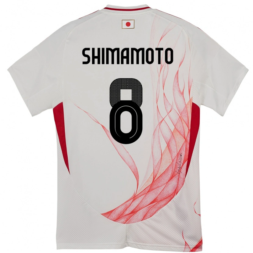 Danxen Hombre Camiseta Japón Yudai Shimamoto #8 Blanco 2ª Equipación 24-26 La Camisa