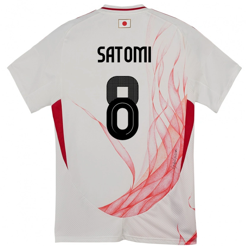 Danxen Hombre Camiseta Japón Tafuku Satomi #8 Blanco 2ª Equipación 24-26 La Camisa