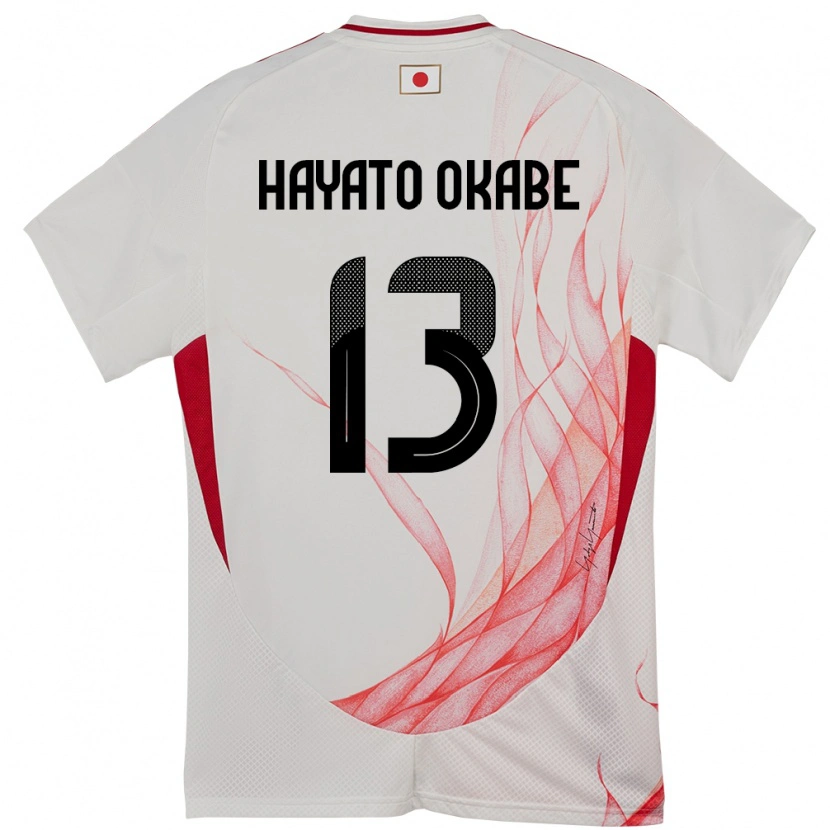 Danxen Hombre Camiseta Japón Tariqkani Hayato Okabe #13 Blanco 2ª Equipación 24-26 La Camisa