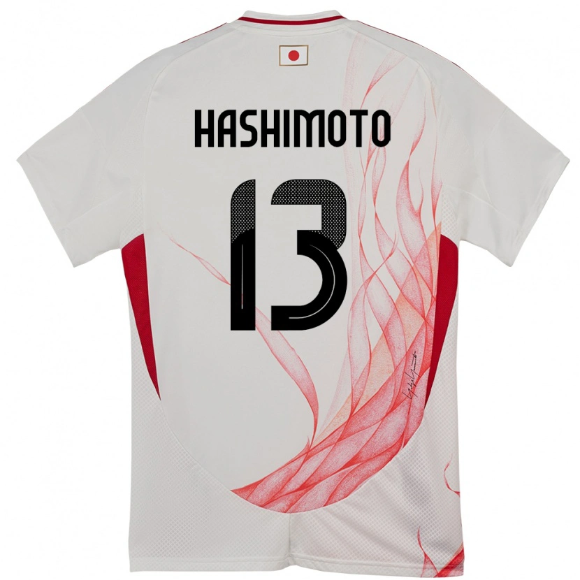 Danxen Hombre Camiseta Japón Riku Hashimoto #13 Blanco 2ª Equipación 24-26 La Camisa