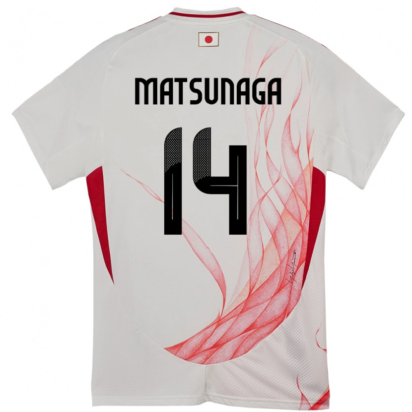 Danxen Hombre Camiseta Japón Kaito Matsunaga #14 Blanco 2ª Equipación 24-26 La Camisa