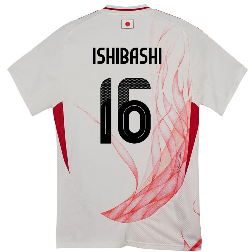 Danxen Hombre Camiseta Japón Sena Ishibashi #16 Blanco 2ª Equipación 24-26 La Camisa