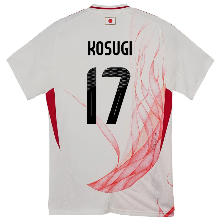 Danxen Hombre Camiseta Japón Keita Kosugi #17 Blanco 2ª Equipación 24-26 La Camisa