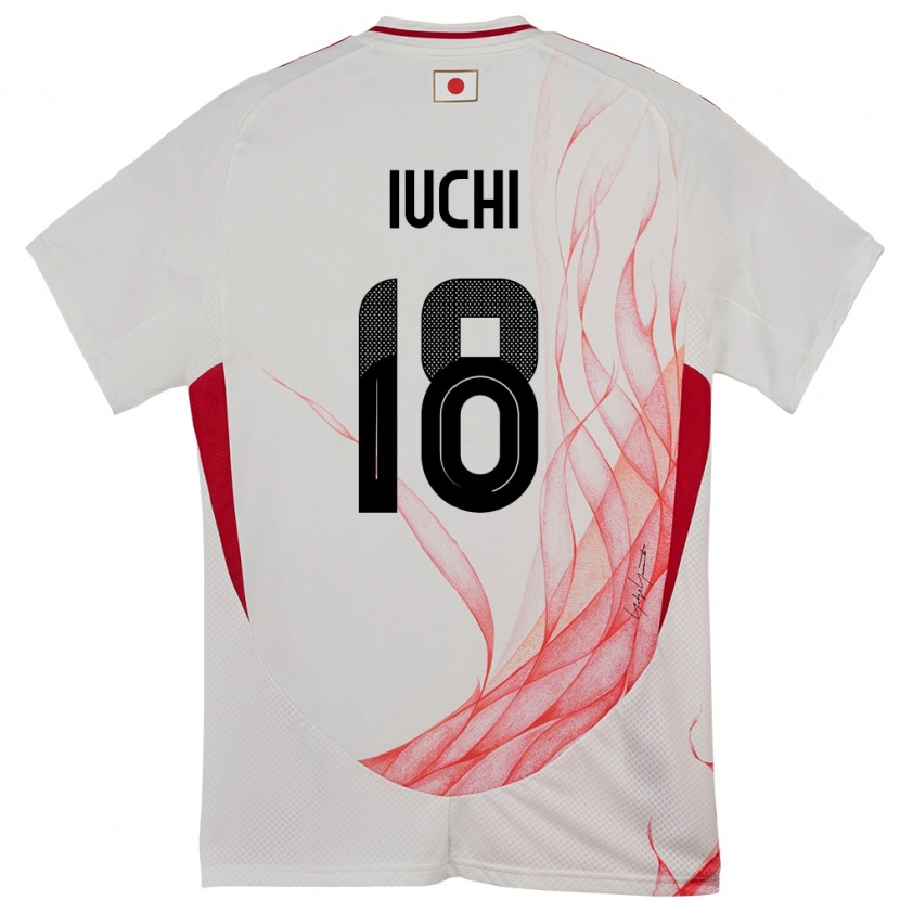 Danxen Hombre Camiseta Japón Yosuke Iuchi #18 Blanco 2ª Equipación 24-26 La Camisa