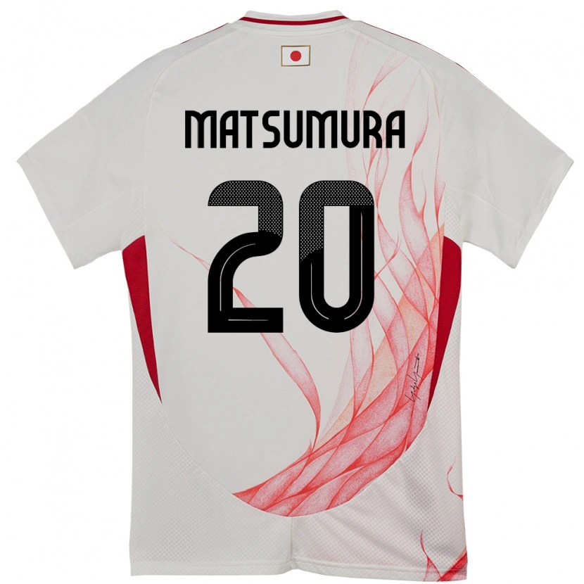 Danxen Hombre Camiseta Japón Yuta Matsumura #20 Blanco 2ª Equipación 24-26 La Camisa