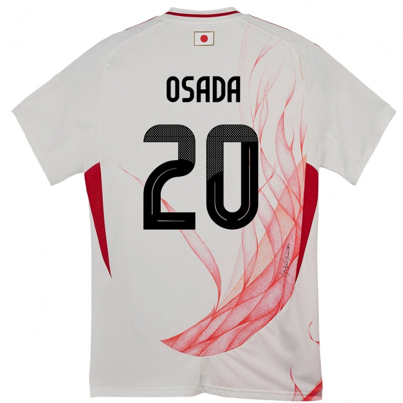 Danxen Hombre Camiseta Japón Towa Osada #20 Blanco 2ª Equipación 24-26 La Camisa