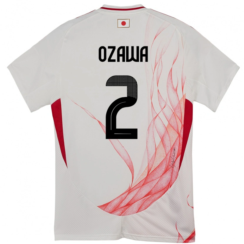 Danxen Hombre Camiseta Japón Haruki Ozawa #2 Blanco 2ª Equipación 24-26 La Camisa