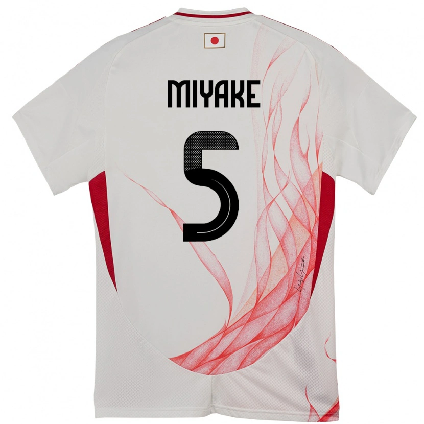 Danxen Hombre Camiseta Japón Shiori Miyake #5 Blanco 2ª Equipación 24-26 La Camisa