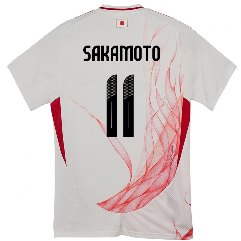 Danxen Hombre Camiseta Japón Isa Sakamoto #11 Blanco 2ª Equipación 24-26 La Camisa