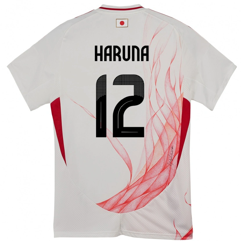 Danxen Hombre Camiseta Japón Ryusei Haruna #12 Blanco 2ª Equipación 24-26 La Camisa
