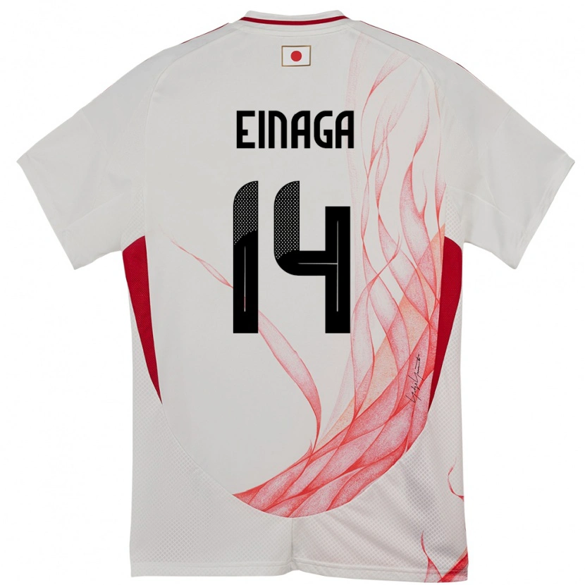 Danxen Hombre Camiseta Japón Takatora Einaga #14 Blanco 2ª Equipación 24-26 La Camisa