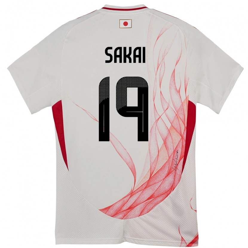 Danxen Hombre Camiseta Japón Hiroki Sakai #19 Blanco 2ª Equipación 24-26 La Camisa