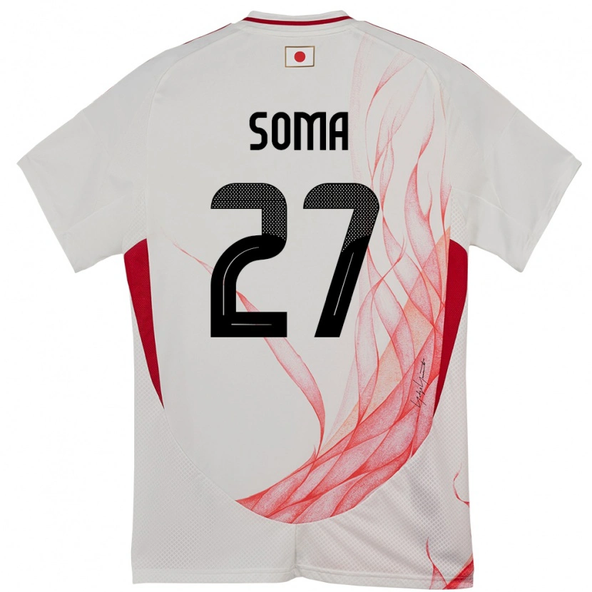 Danxen Hombre Camiseta Japón Yuki Soma #27 Blanco 2ª Equipación 24-26 La Camisa
