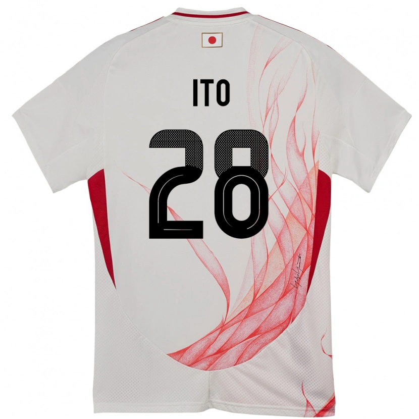 Danxen Hombre Camiseta Japón Hiroki Ito #28 Blanco 2ª Equipación 24-26 La Camisa