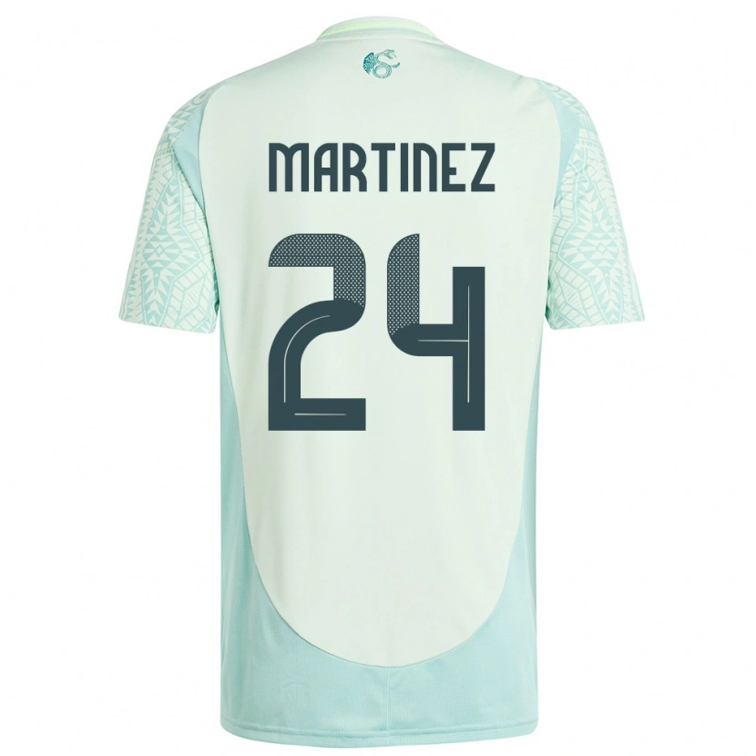 Danxen Hombre Camiseta México Guillermo Martínez #24 Lino Verde 2ª Equipación 24-26 La Camisa