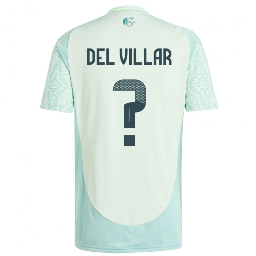 Danxen Hombre Camiseta México Everardo Del Villar #0 Lino Verde 2ª Equipación 24-26 La Camisa