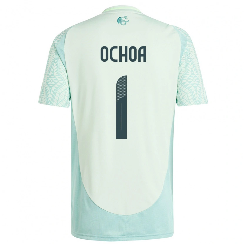 Danxen Hombre Camiseta México Emmanuel Ochoa #1 Lino Verde 2ª Equipación 24-26 La Camisa