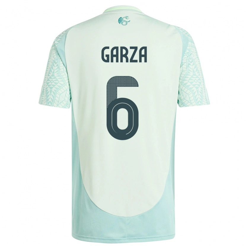 Danxen Hombre Camiseta México César Garza #6 Lino Verde 2ª Equipación 24-26 La Camisa