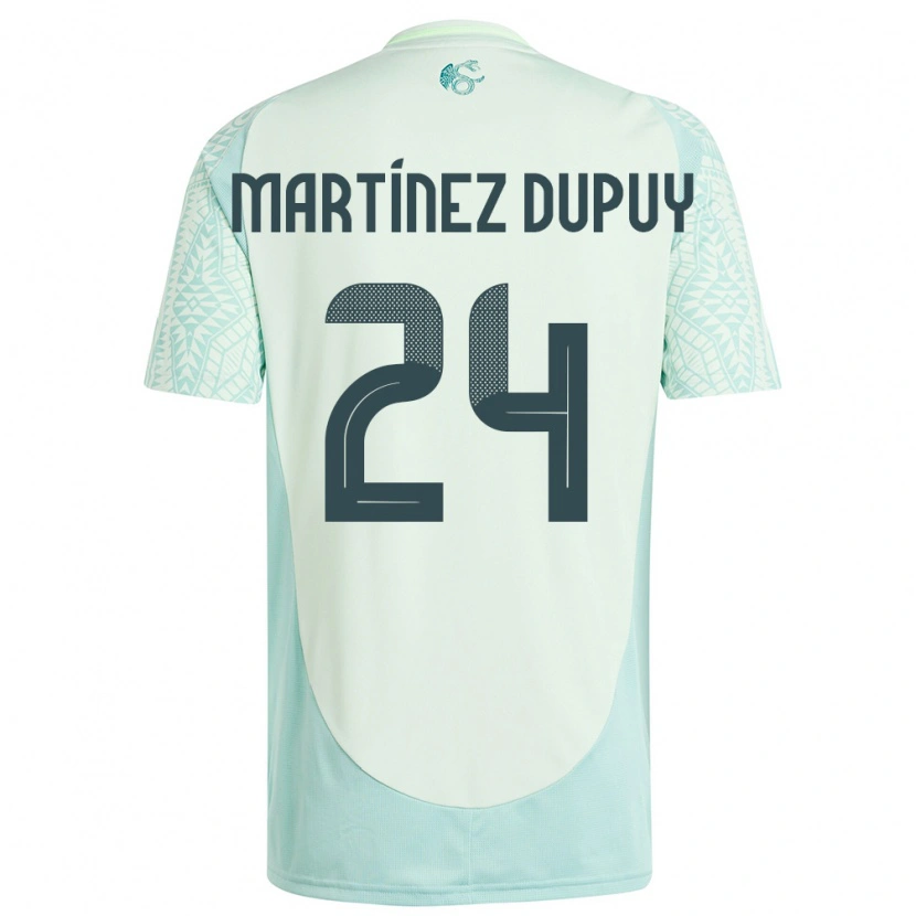 Danxen Hombre Camiseta México Luca Martínez Dupuy #24 Lino Verde 2ª Equipación 24-26 La Camisa