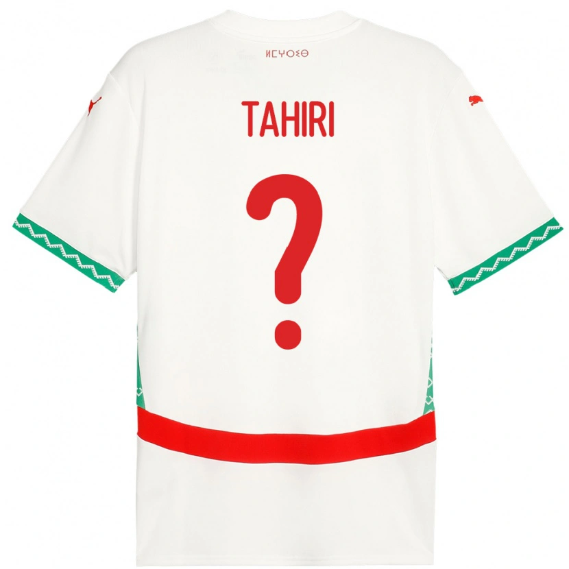 Danxen Hombre Camiseta Marruecos Aymen Tahiri #0 Blanco 2ª Equipación 24-26 La Camisa
