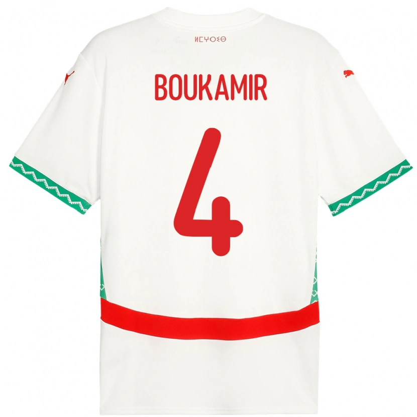 Danxen Hombre Camiseta Marruecos Mehdi Boukamir #4 Blanco 2ª Equipación 24-26 La Camisa