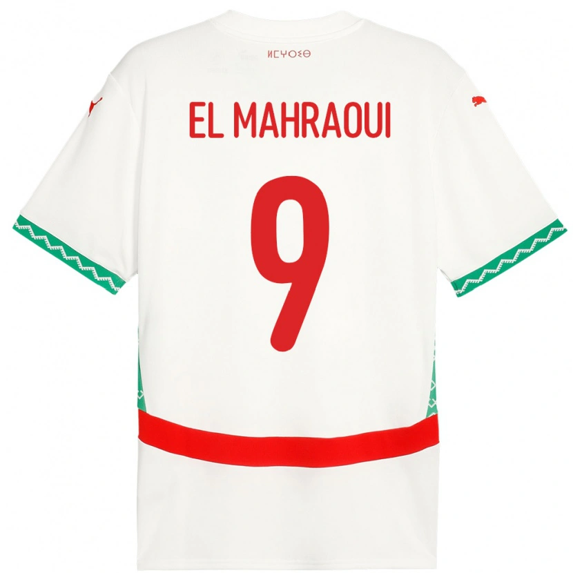Danxen Hombre Camiseta Marruecos Anas El Mahraoui #9 Blanco 2ª Equipación 24-26 La Camisa