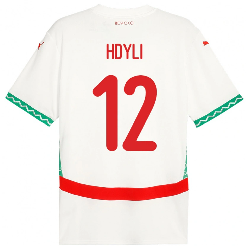 Danxen Hombre Camiseta Marruecos Ayoub Hdyli #12 Blanco 2ª Equipación 24-26 La Camisa