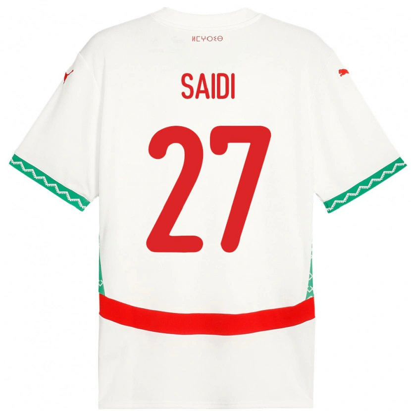 Danxen Hombre Camiseta Marruecos Yahya Saidi #27 Blanco 2ª Equipación 24-26 La Camisa