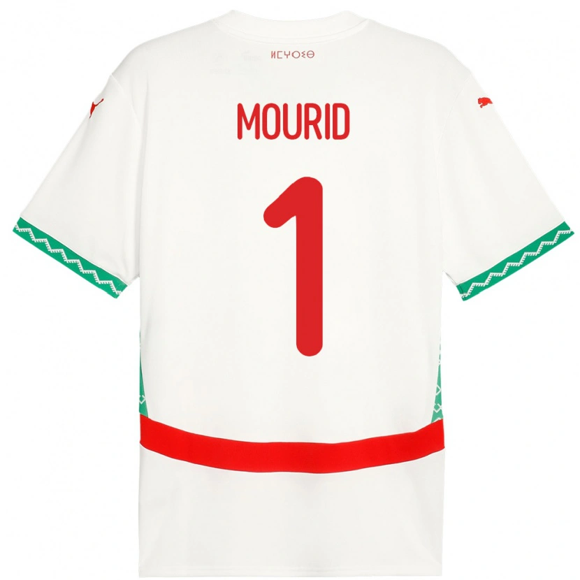 Danxen Hombre Camiseta Marruecos Taha Mourid #1 Blanco 2ª Equipación 24-26 La Camisa